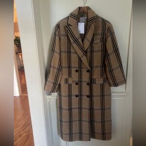 ASOS plaid, double breasted, long overcoat